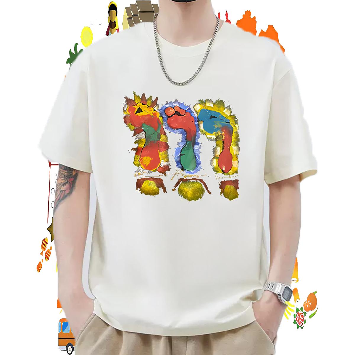 Loose Couples T Shirts Breathable Short Sleeve Hip Hop Street T-Shirts for Men Anime Print Stylist Clothes