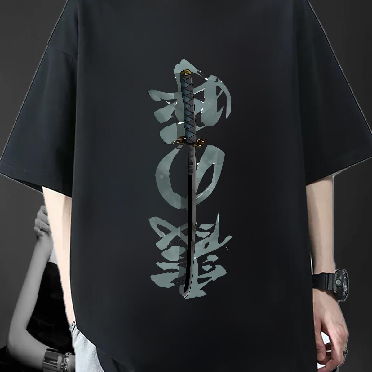 Loose Mens Tshirts Crew Neck Cotton Street wear Hip Hop T shirt DIY Anime 2024 Top Tees