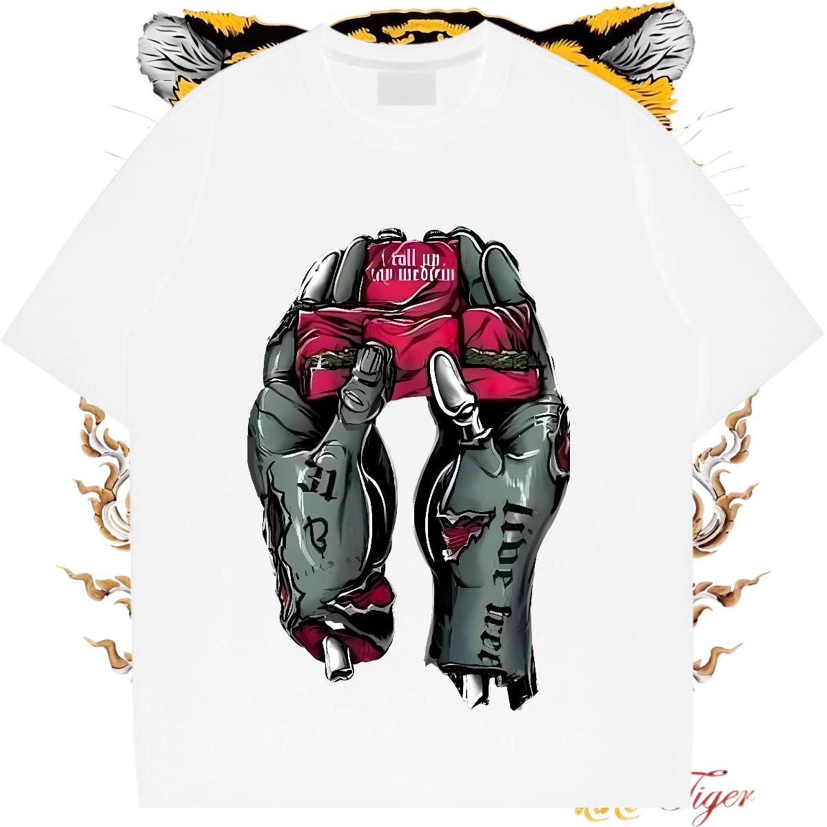 Loose Mens Tshirts Cotton Breathable Outdoor T-Shirts Anime Print Fashion Designer Tees