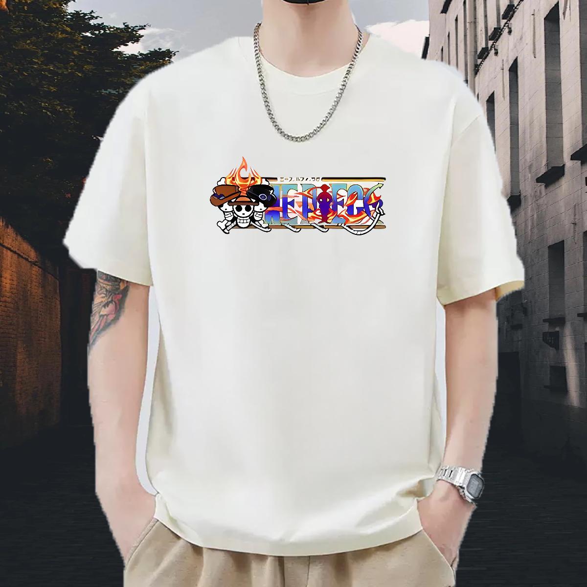 DIY T-Shirts for Men DIY Anime Street Wear Men Clothes T-Shirt Crew Neck Cotton Classic