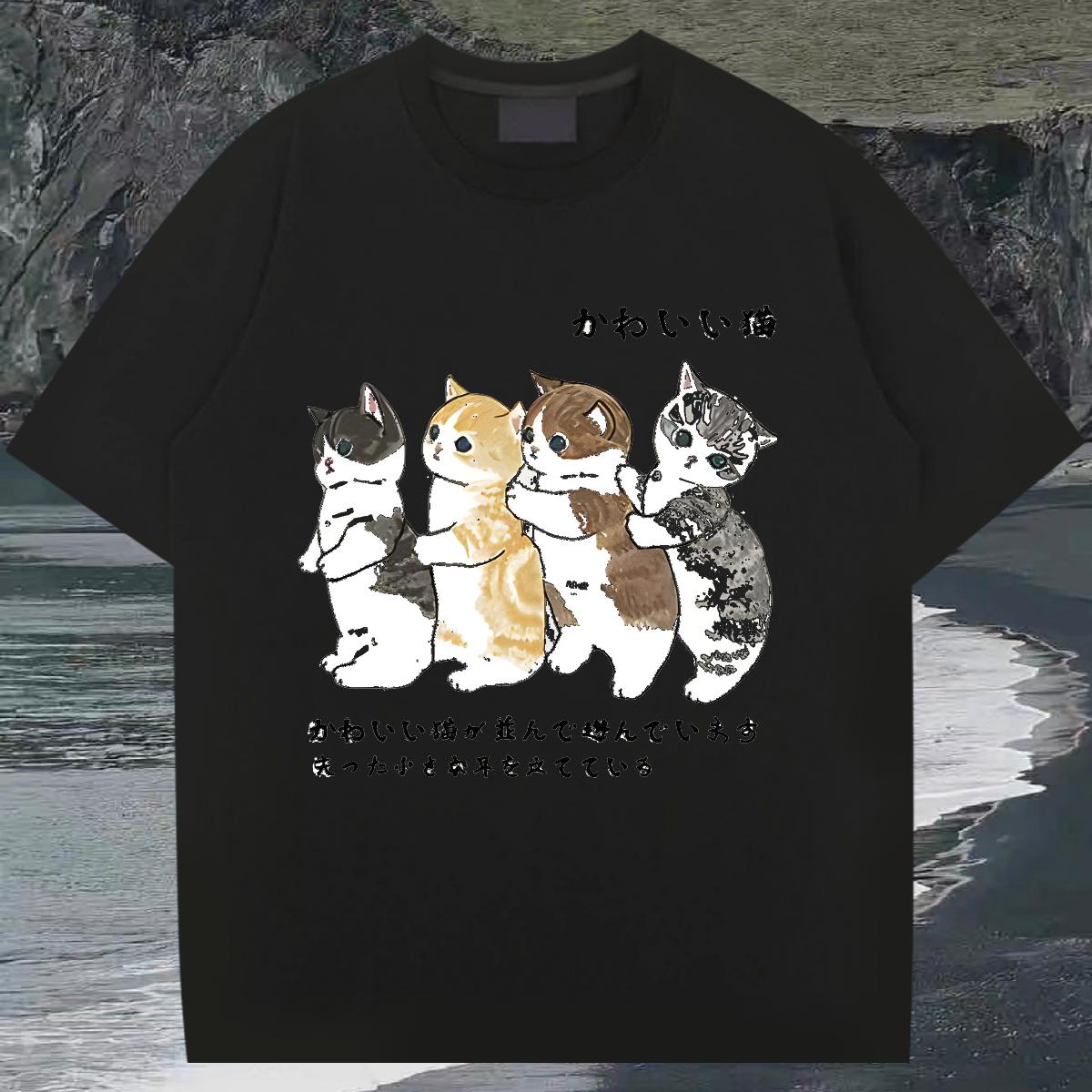 Fashion Design T-Shirts for Men Custom Printed Summer Casual Men Tshirts Breathable Crew Neck Cotton Loose Fit