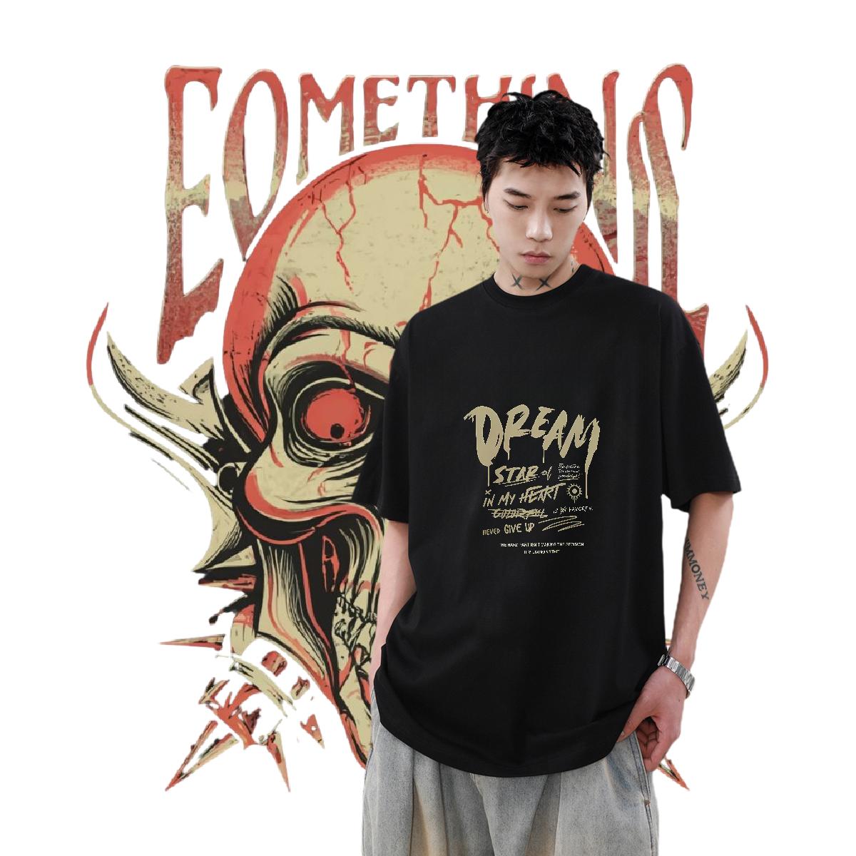 Designer Fashion Men T Shirts Black Oversized Mens Tshirts Casual Daily Wear 180g Cotton Soft Clothings