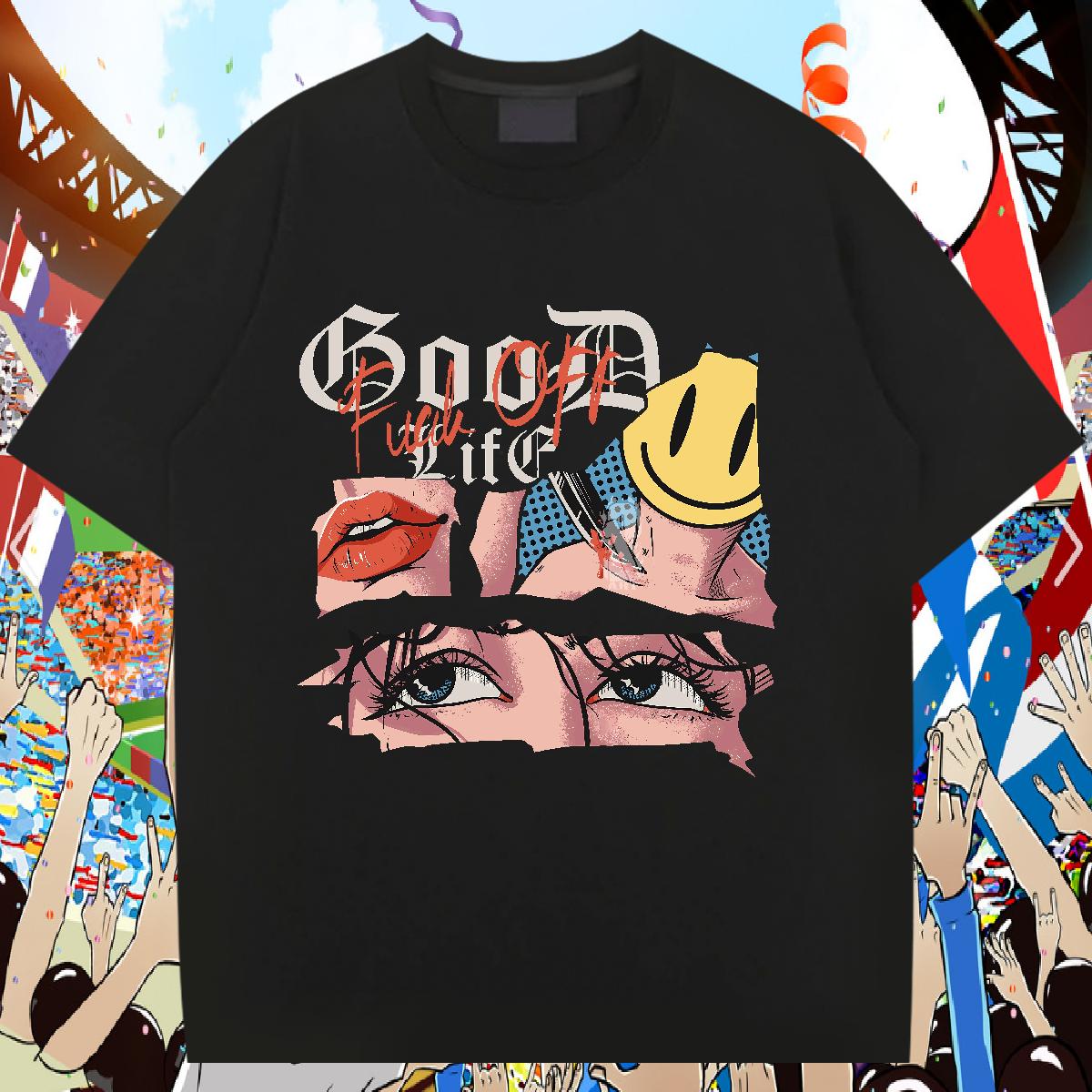 Custom T Shirts Men Cartoon Print Tshirt for Man Woman Anime Printing Street Breathable Short Sleeve 5A Tops Shirt