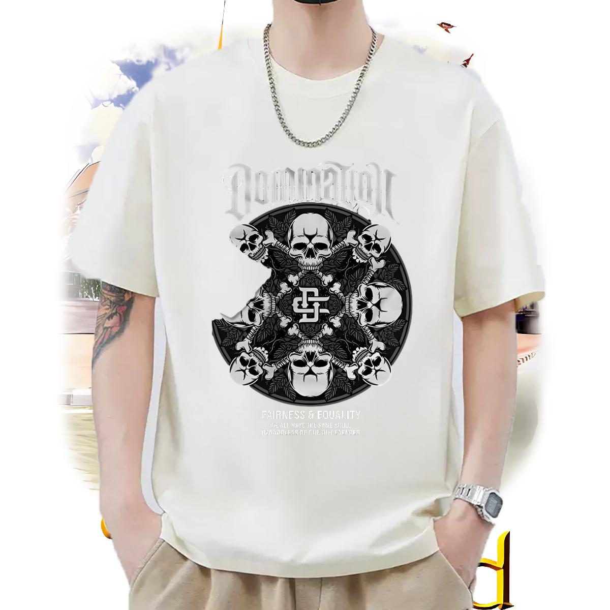 New Designer T-Shirts Black White High Street Hip Hop Men Tees Breathable Crew Neck Cotton Brand