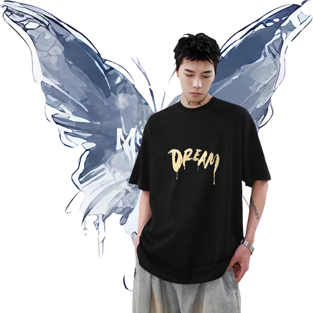 Cool Men Tshirts 180g Cotton Daily Outfit T shirt Cartoon Print 2024 Summer Clothings