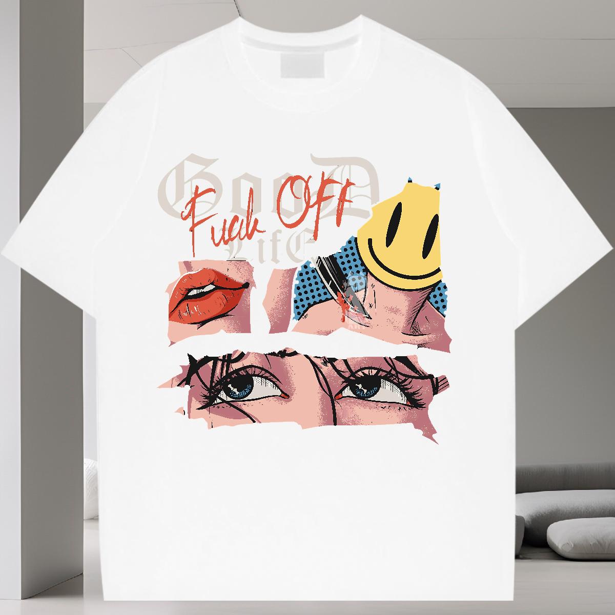 High Quality Tshirt for Man Woman Cotton O Neck Short Sleeves Beach T shirt Cartoon Print 2024 Tees Shirts