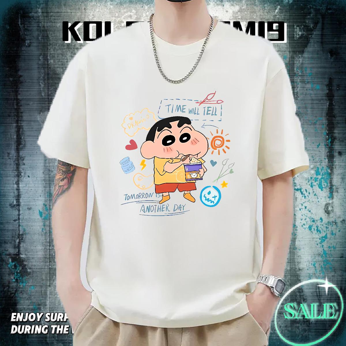 Brand Tshirts Cotton Breathable Short Sleeve Beach Man T Shirts Cartoon Print Stylist Clothings