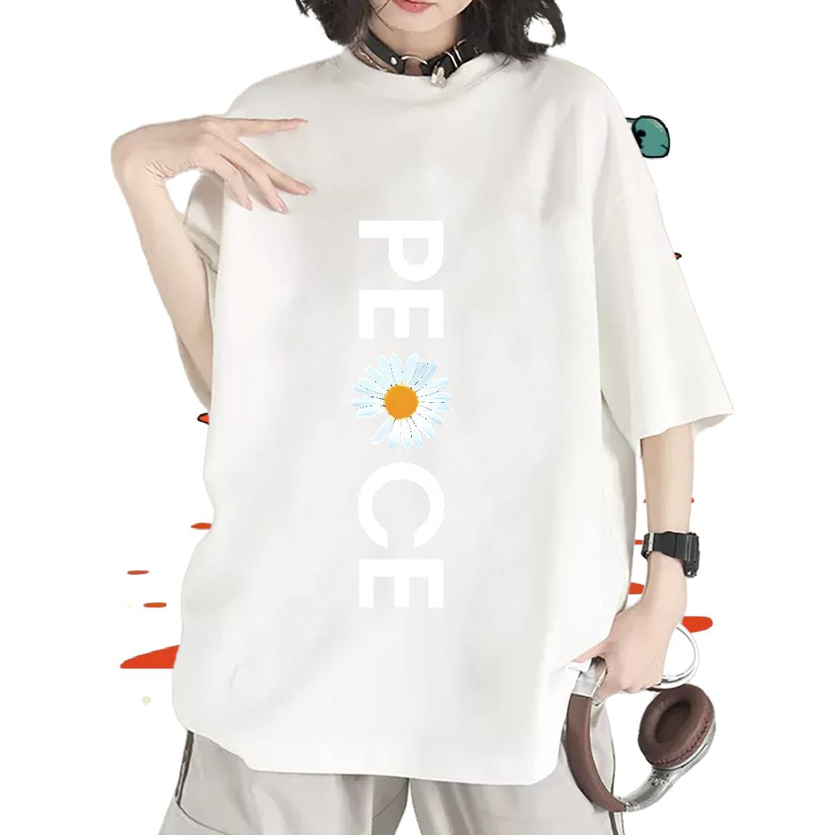 Factory Direct T Shirt For Woman Short Sleeve Cotton O-Neck Sports Street Wear Women Tshirts Floral Print 5A Clothings