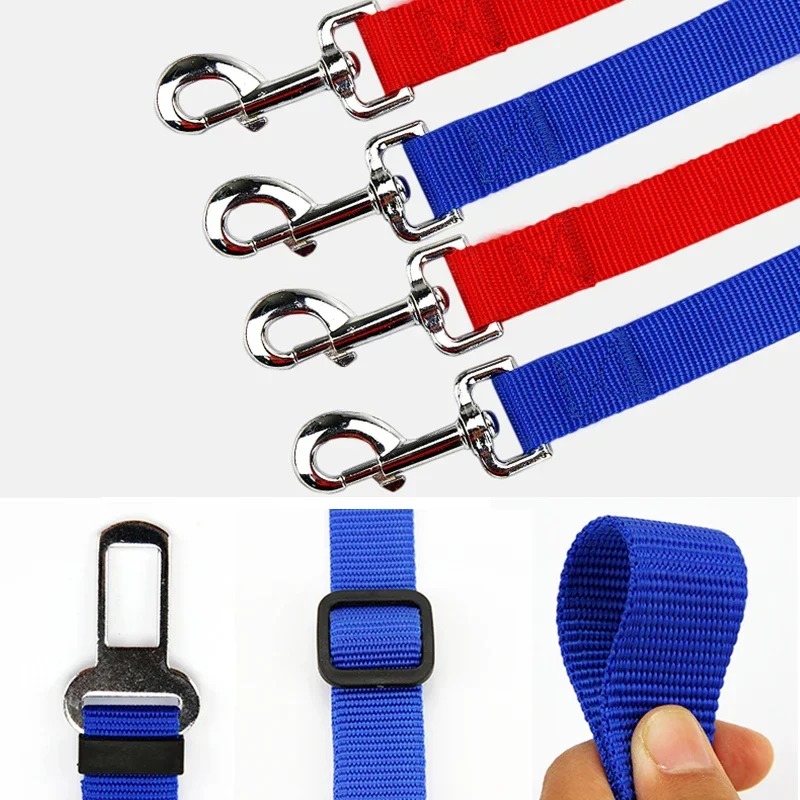Adjustable Dog Cat Car Safety Seat Belt Nylon Lead Harness for Pet Puppy Kitten Vehicle Security Leash 45-72cm