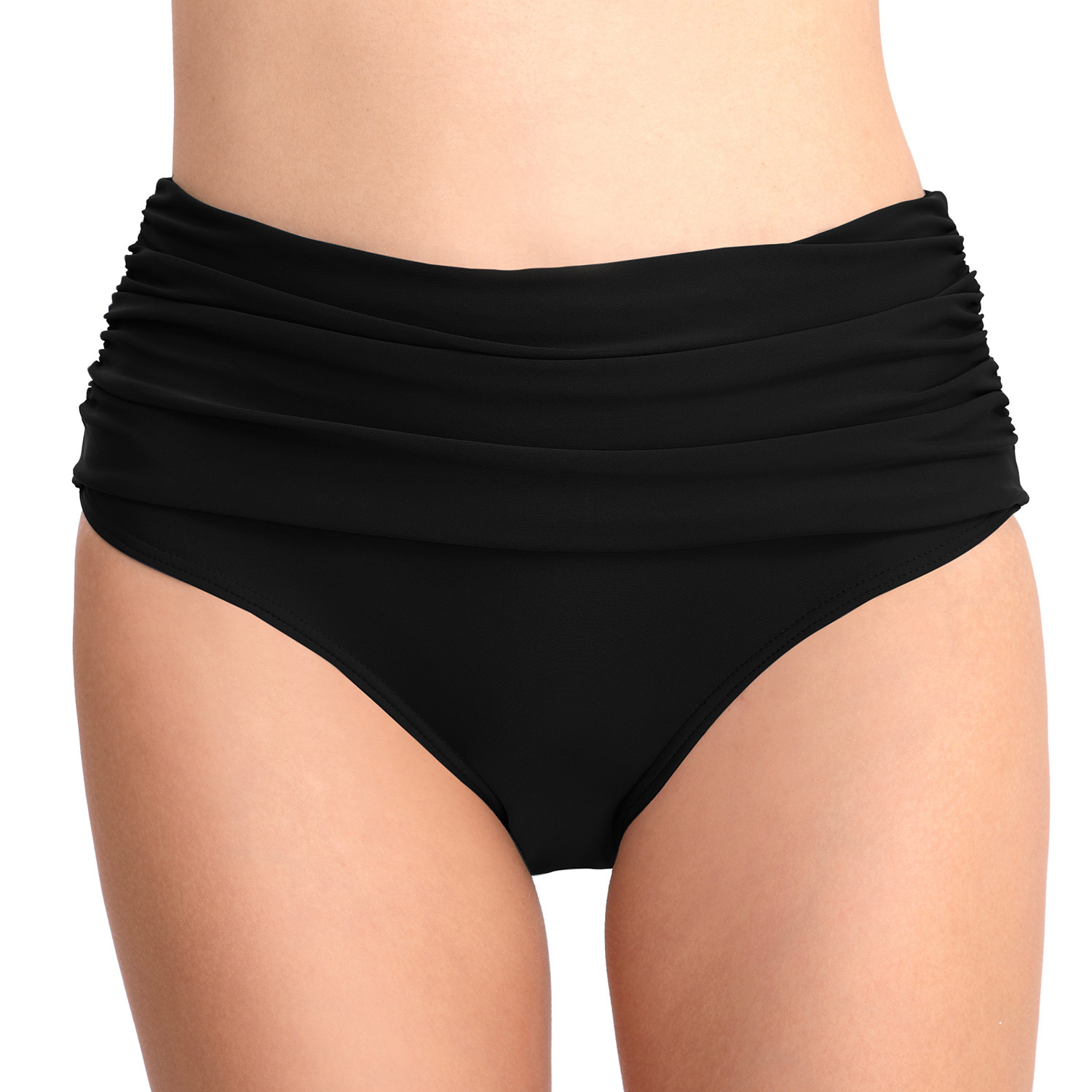 Sleeveless Retro Versatile Fashion High Waisted Elastic Pleated Women, Conservative Triangle Swim Trunks for Women Sexy Short Temperament Waist Loose 