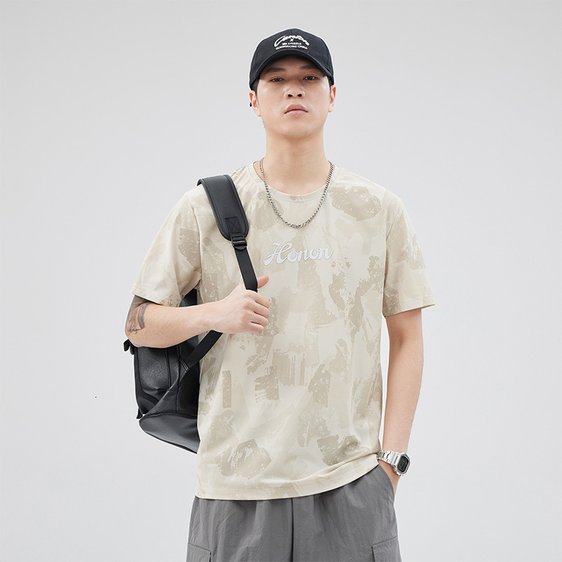 Sports men's summer ice silk thin quick drying short sleeved T-shirt ultra-thin breathable camouflage upper garment