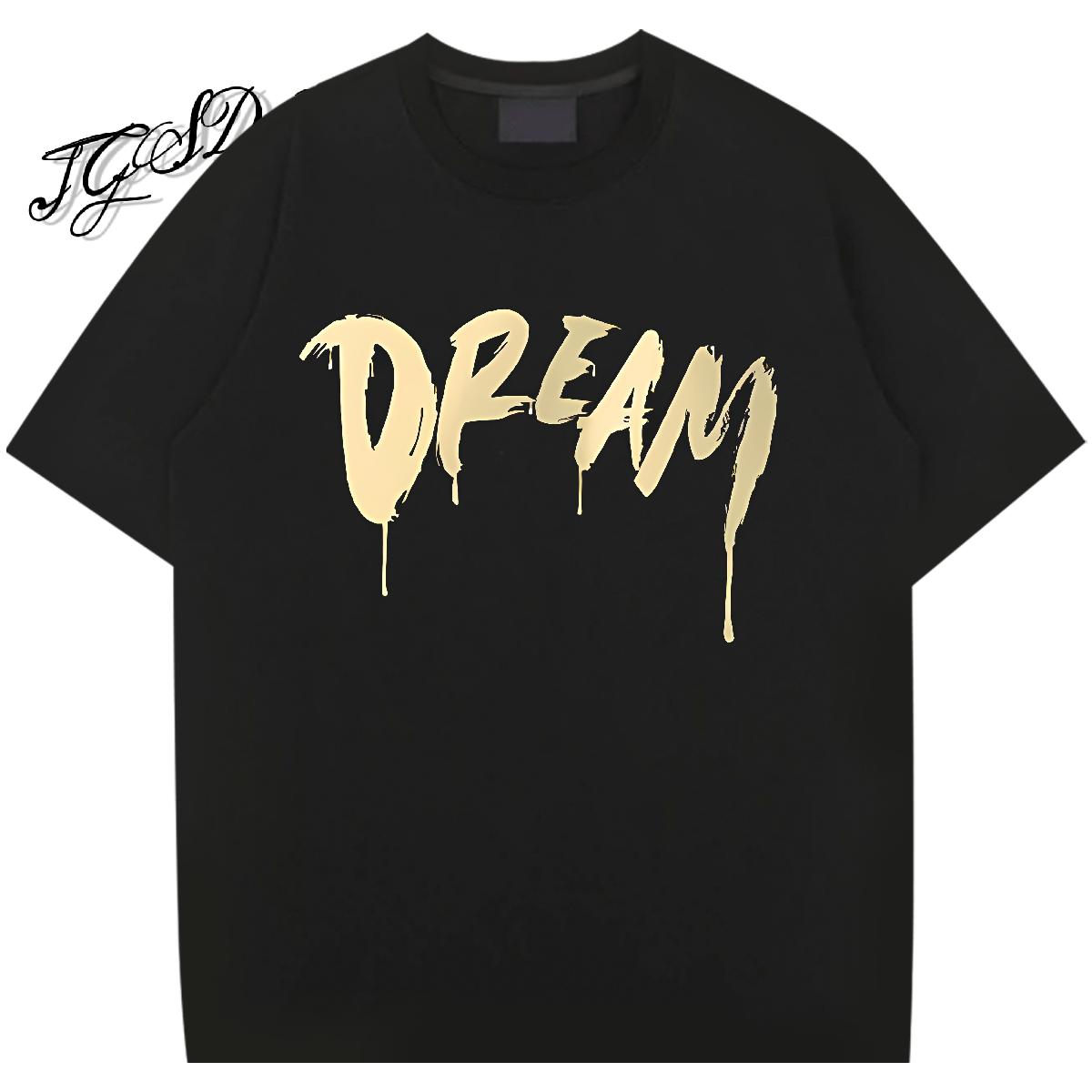 2024 New T Shirts Men DIY Printed Mens Tshirts Hip Hop Street O-Neck Short Sleeve Cotton Designer Top Tees