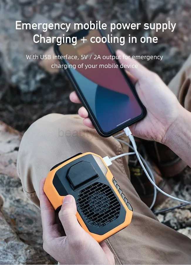 Electric Fan Waist-mounted Air Conditioning Anti Drop Anti Shock Mini Air Conditioner USB 2024 Portable Fan Hanging Neck FanCL240712
