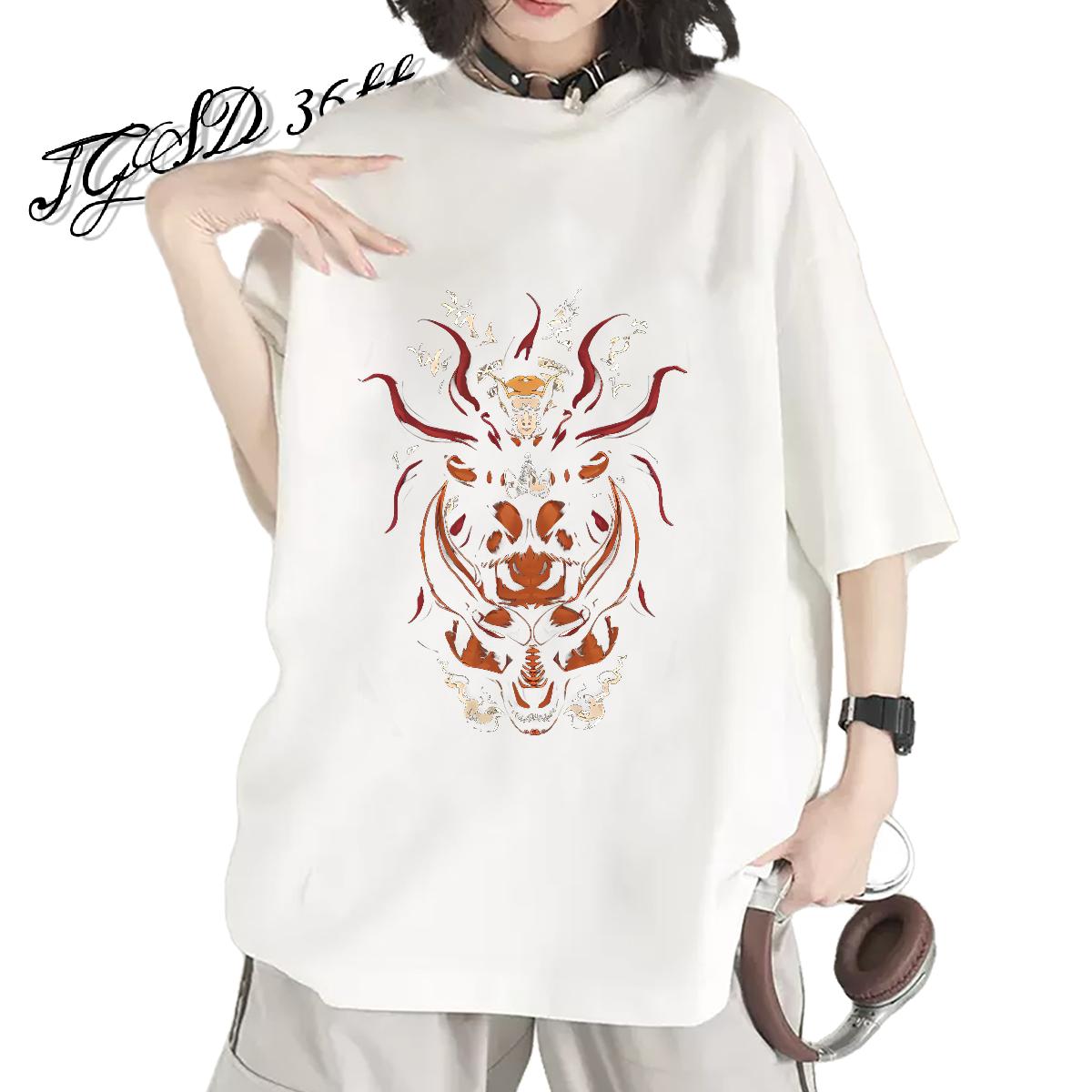 Fashion New T-Shirts Breathable Crew Neck Cotton Plus Size Cartoon Tshirts Casual Sport Loose fit Women Tees