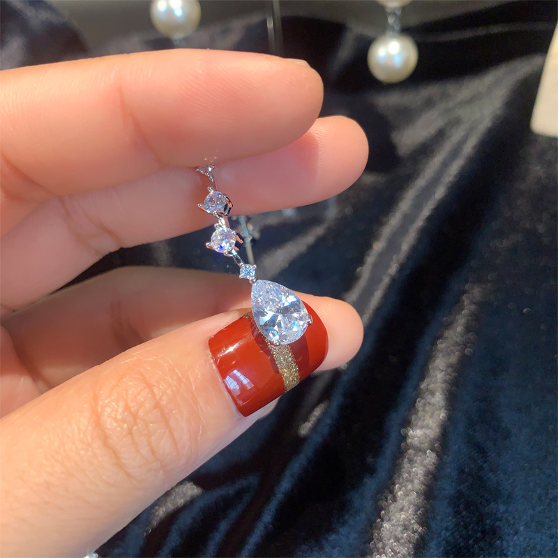 Sterg Sier Moissanite Tassel Drop Dangle Earrings For Women