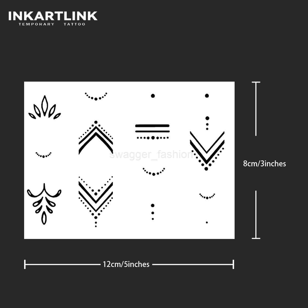 Henna Finger Tattoo (7) temporary tattoo sticker waterproof magic tattoo lasts to 15 days fake tattoo semi permanent tattooB2407113