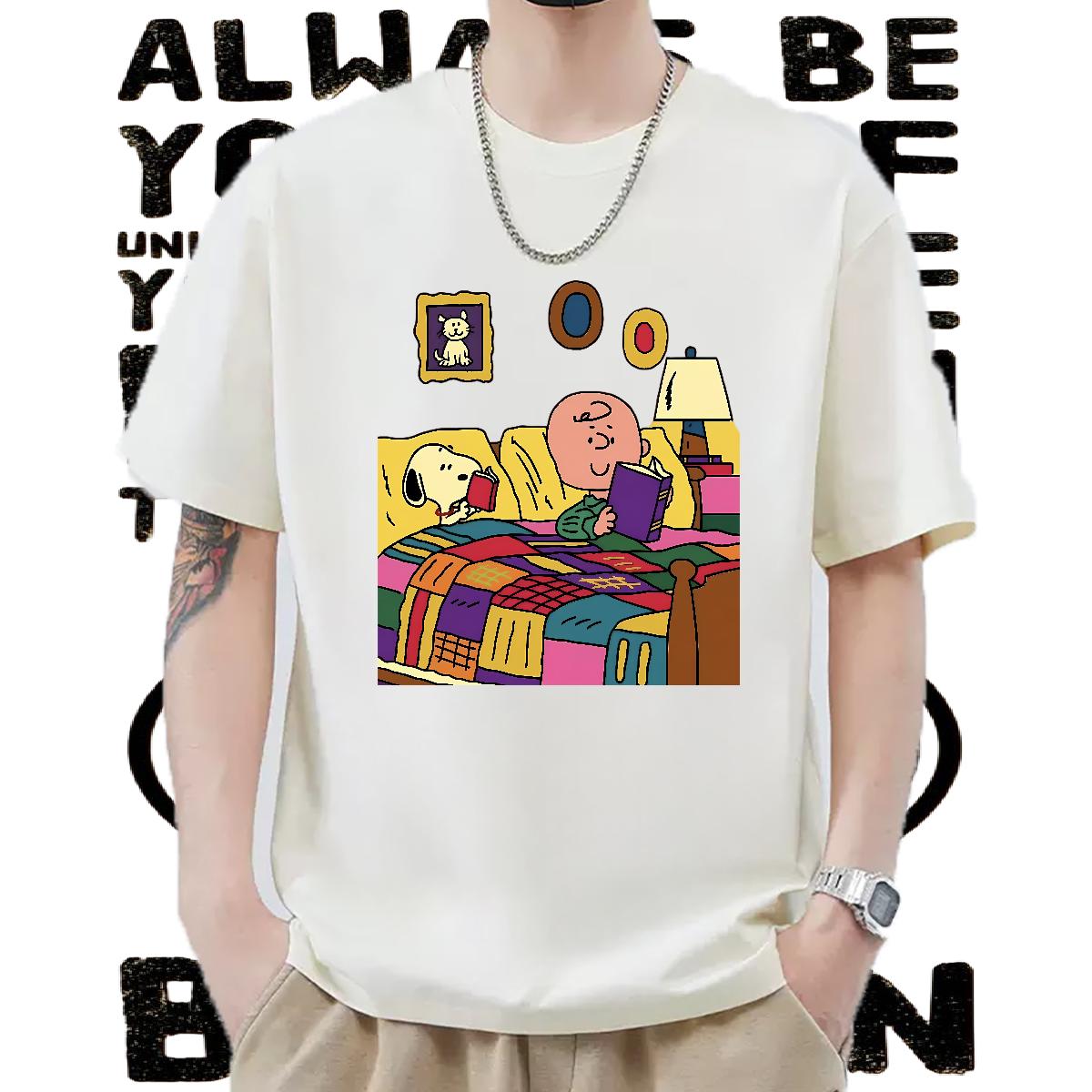 Comfortable T Shirts Men Beach Cotton Breathable Tshirts Fashion Anime Tops