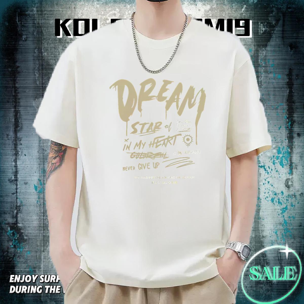 Popular Men Tops Tees Cotton Breathable Beach Man T Shirts Custom Cartoon DIY Customized Tops Shirt