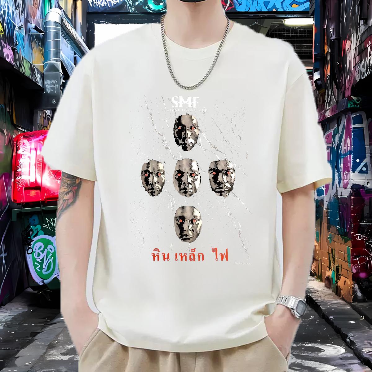Loose Mens Tshirts Breathable Crew Neck Cotton Street wear Hip Hop T-Shirts Anime Print Designer Tees Shirts