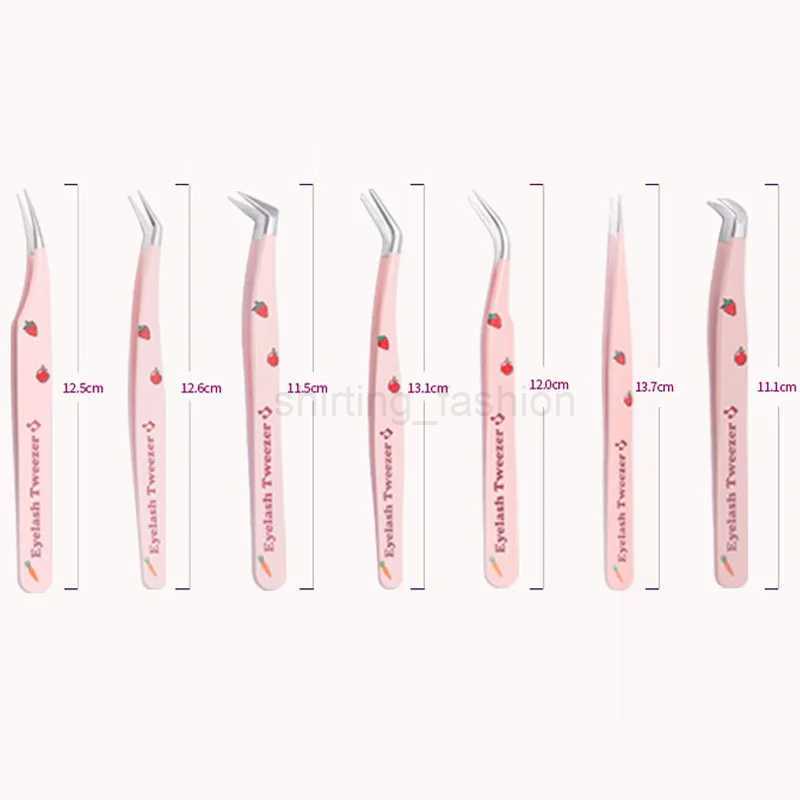 6 Types False Eyelash Tweezers Stainless Steel Anti-static Pincet Curved Strip 3D Lashes Extension Tweezer Makeup ToolsCL240713