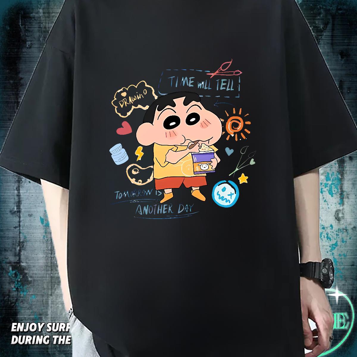 Brand Tshirts Cotton Breathable Short Sleeve Beach Man T Shirts Cartoon Print Stylist Clothings