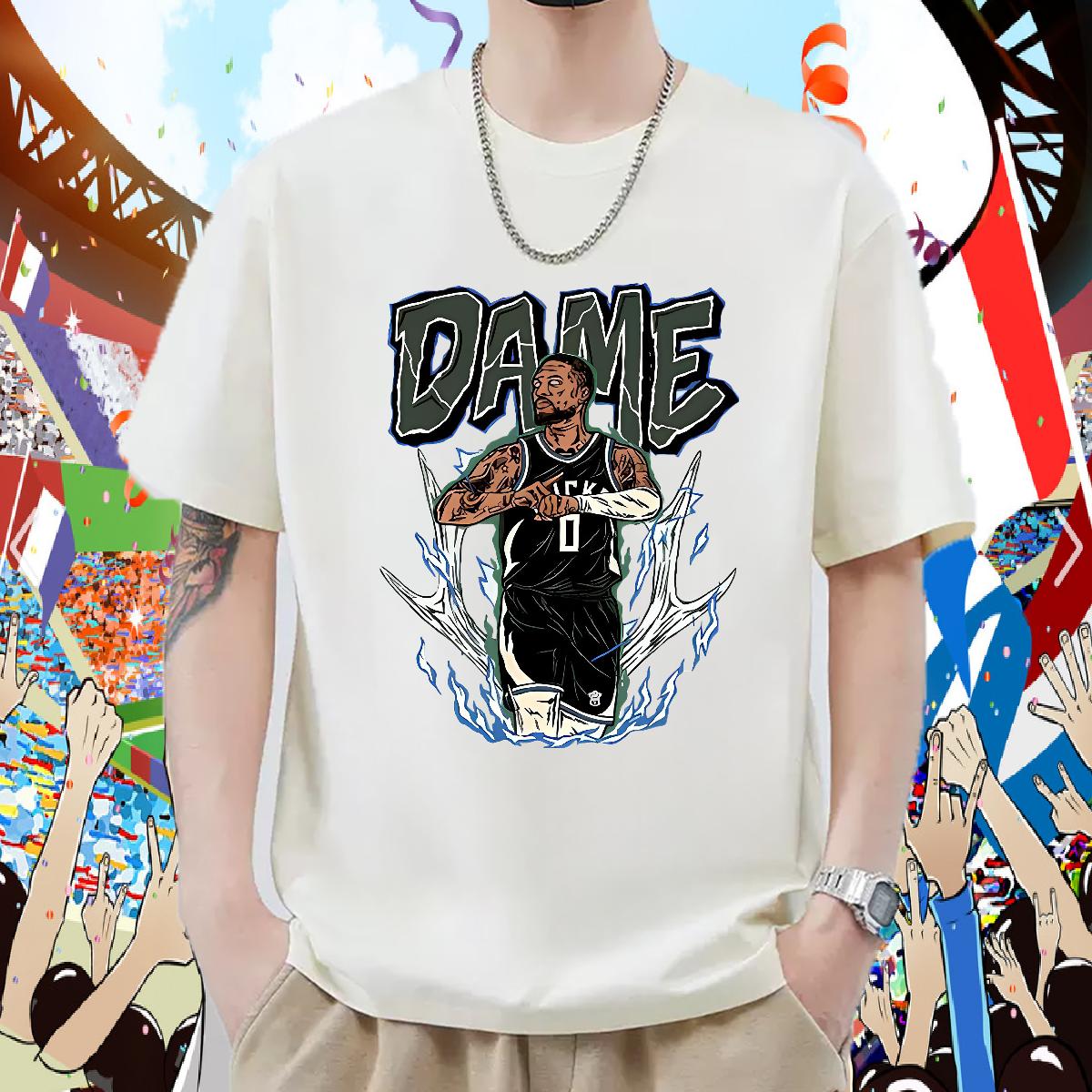 Cool Tshirts Round Neck Short Sleeve Anime Printing Street T-Shirts for Men DIY 2024 New Tees