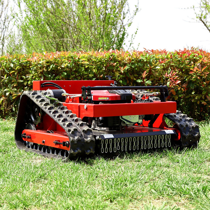 Wholesale HT550 9 horsepower crawler lawn mower orchard gasoline lawn mower Garden lawn wireless intelligent trimmer Small remote control