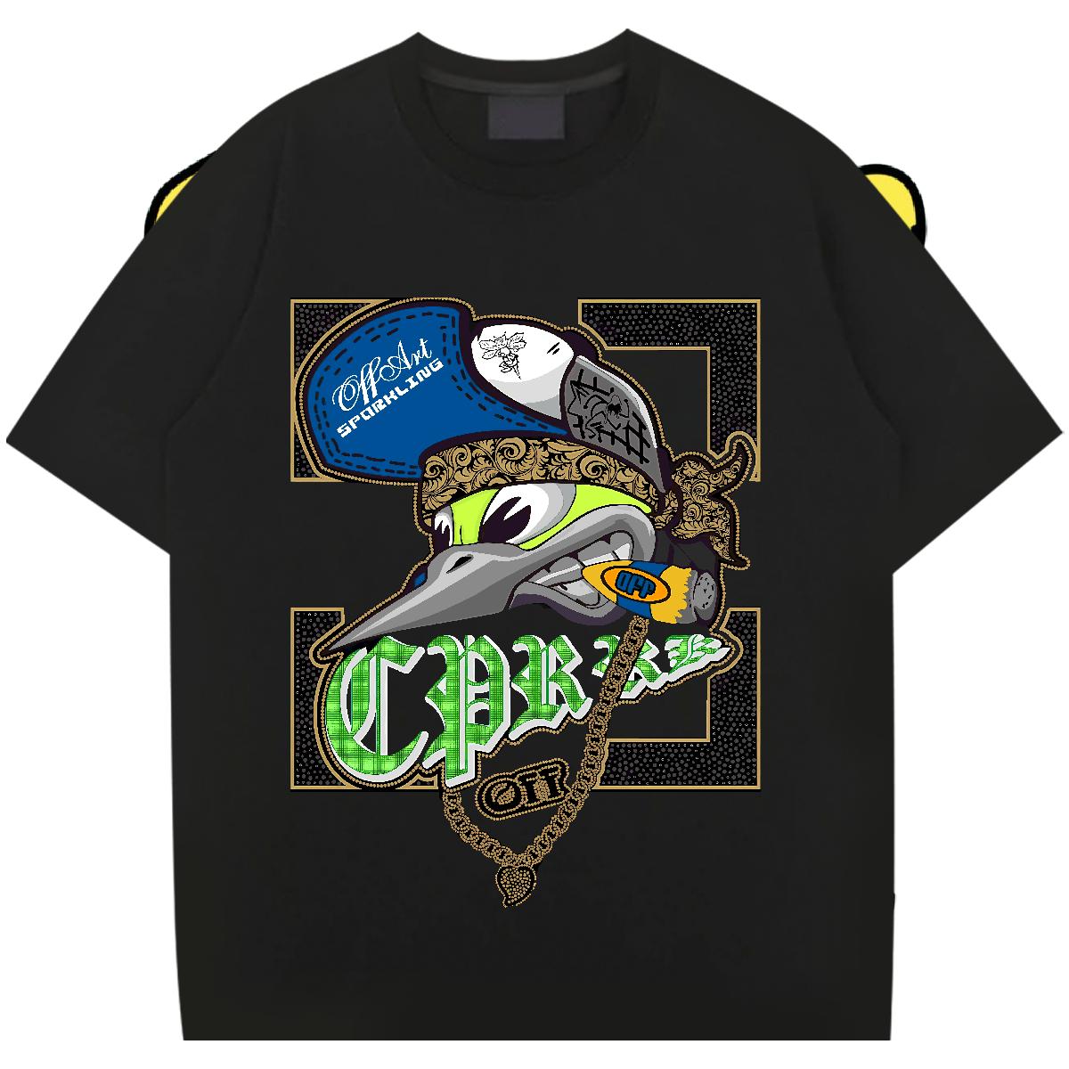 Loose Fit T-Shirts for Men Summer Casual Breathable Short Sleeve Tshirts Custom Cartoon Printing S-3XL Tees