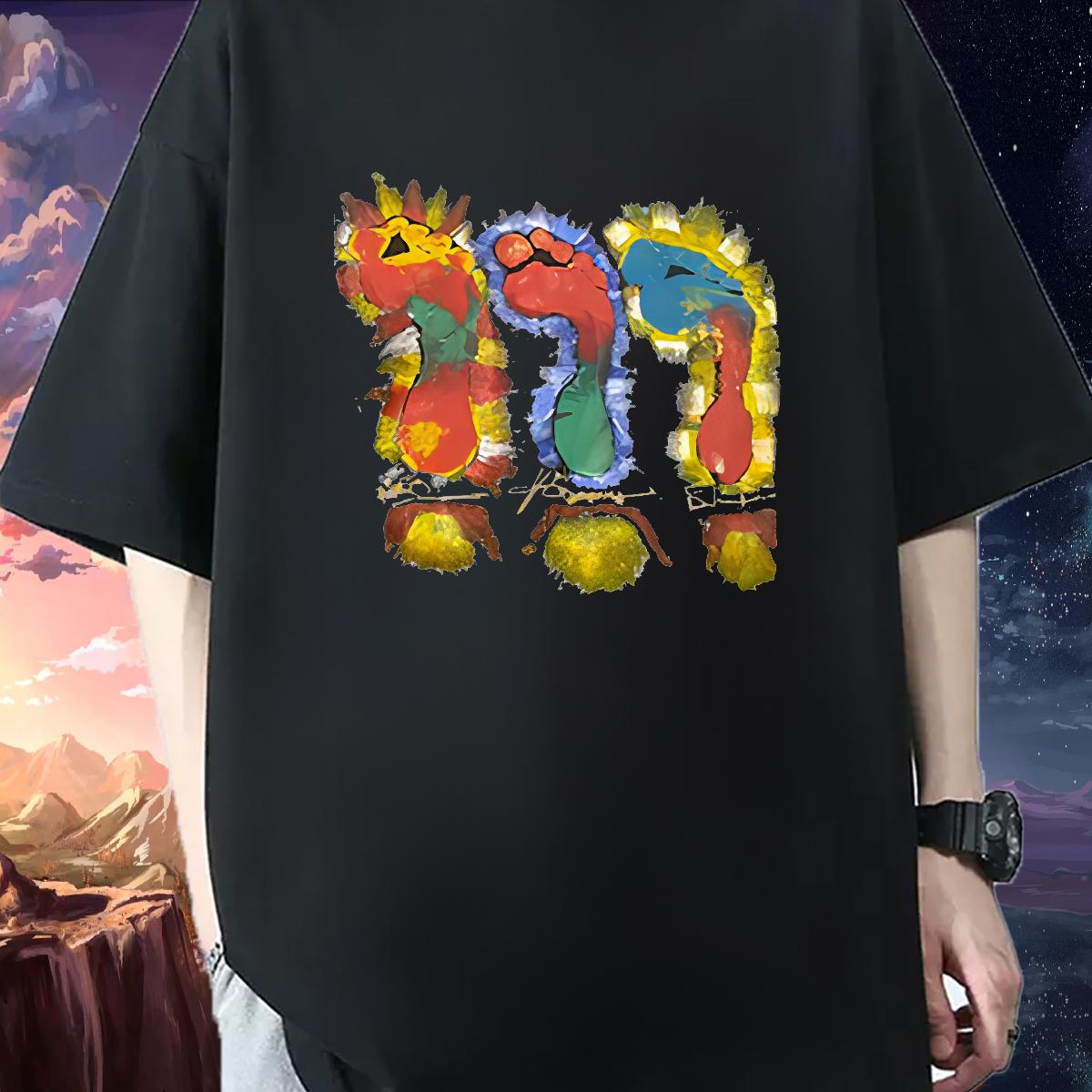 Stylist T shirt Custom Printed Casual Daily Wear Men Clothes T-Shirt Cotton Breathable Soft Brand