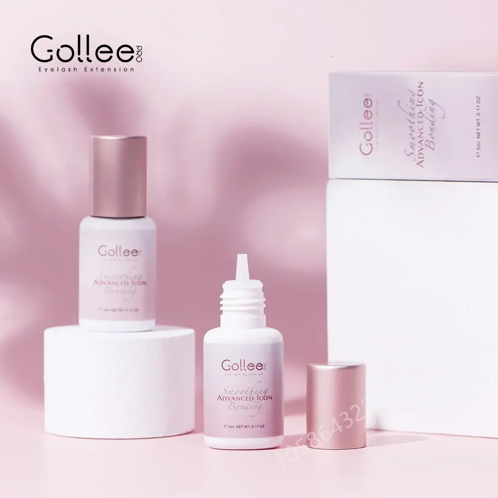 Gollee transparent eyelash extension adhesive is used for color or black false eyelash adhesive or eyebrow pink transparent eyelash extension adhesive