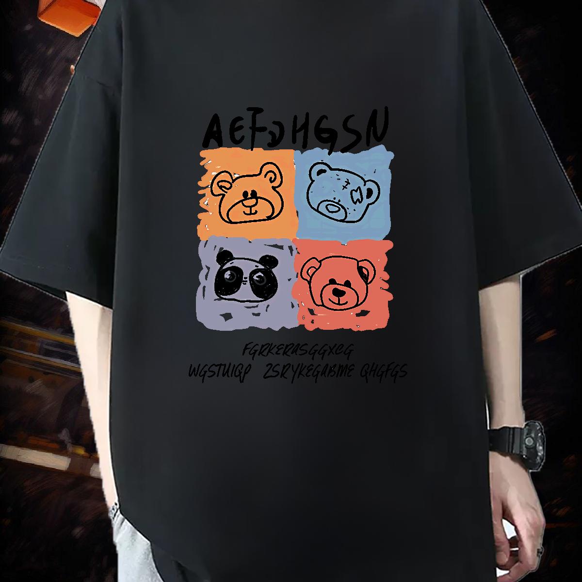 2024 Summer T-Shirts Custom Print Oversized Men Clothes T-Shirt Street Casual Crew Neck Cotton Brand Tee Shirt