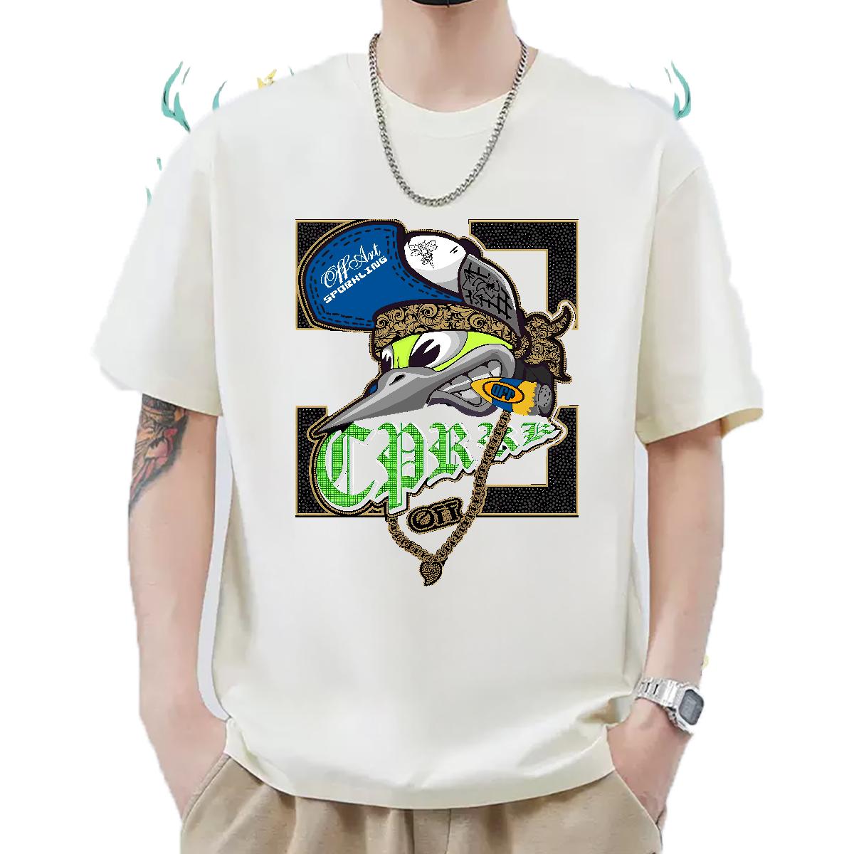 Classic T-Shirts Street Casual O-Neck Short Sleeve Cotton Men Clothes T-Shirt Designer Cartoon Printing S-3XL Wear