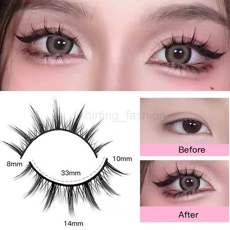 Manga Lashes 5 Pairs Anime Cosplay Faux Mink Lashes Korean Natural short Full Strip Lashes Clear Band Soft Eyelash Extension HotCL240713