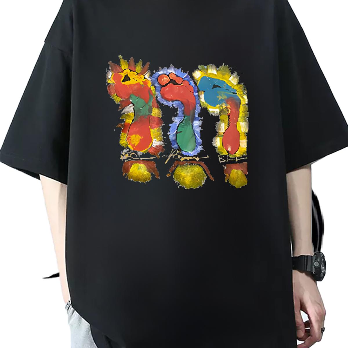 Cool Design Men Tops Tees Breathable Crew Neck Cotton Outdoor Men T Shirts Cartoon Printing S-3XL Designer Top Tees