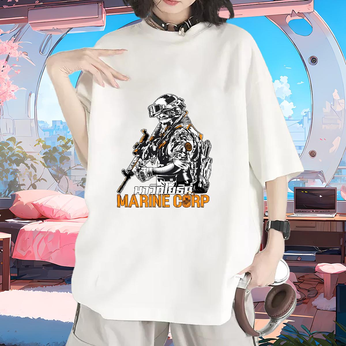 Brand T Shirts Women Round Neck Short Sleeve Top Shirts Sport New Womens Tshirts Cartoon Floral Printing