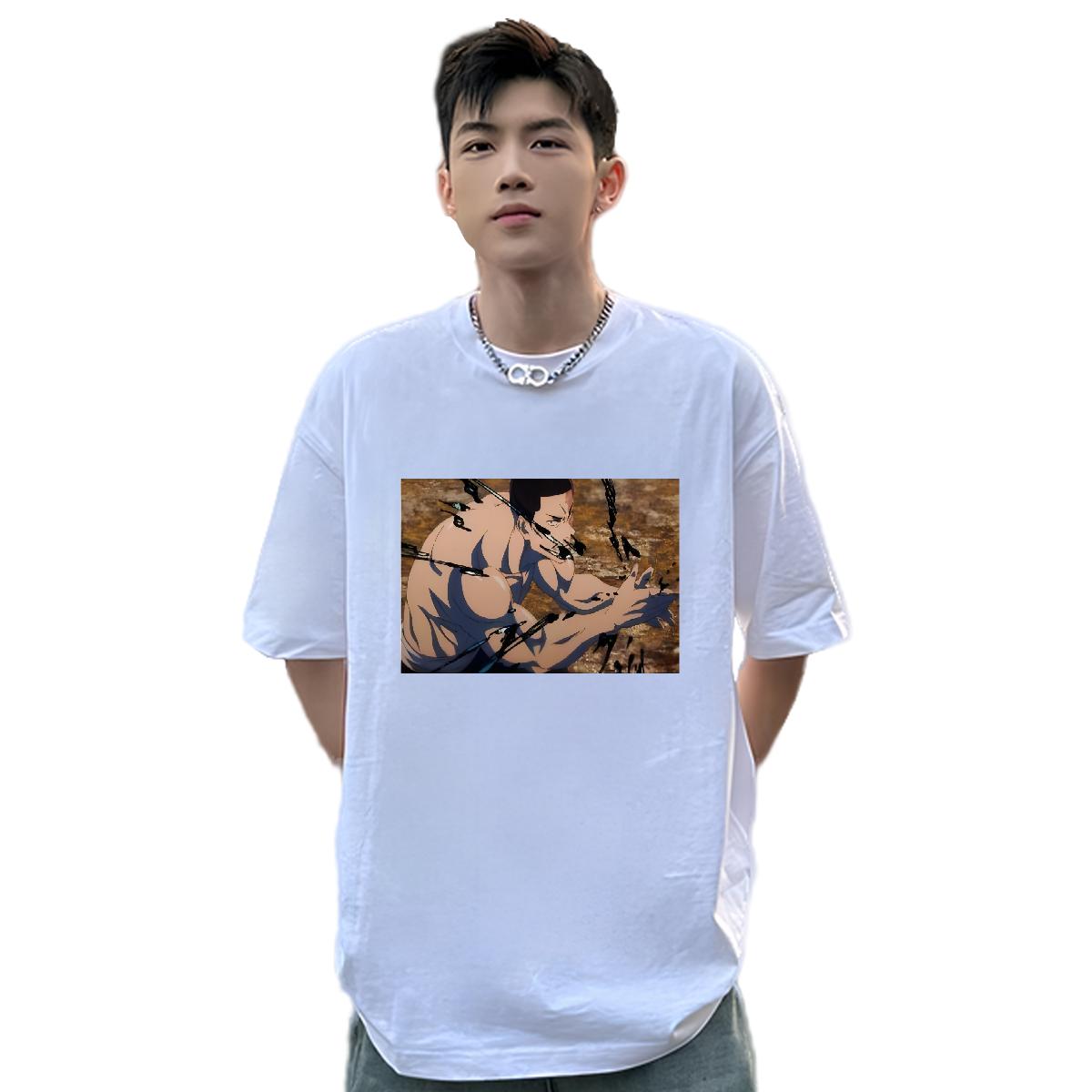 Comfortable Tshirts Short Sleeve Cotton O-Neck Hip Hop Street T-Shirts DIY Anime 2024 Tops