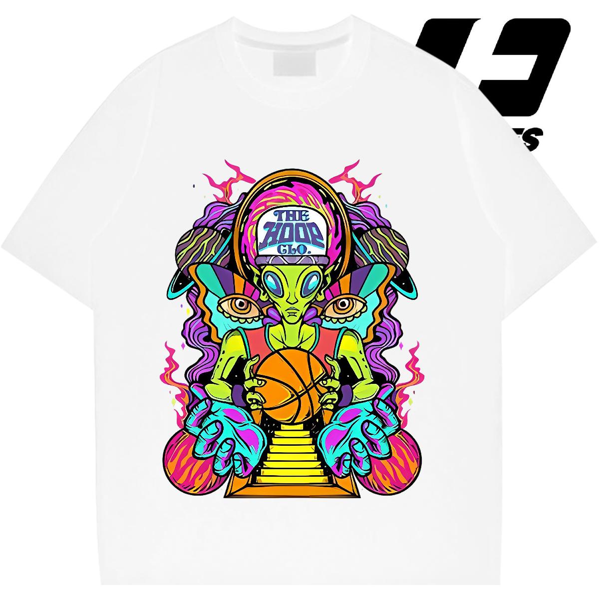 2024 Summer Man T Shirts Floral Print Tshirts Outdoor 180g Cotton Soft Top Tees