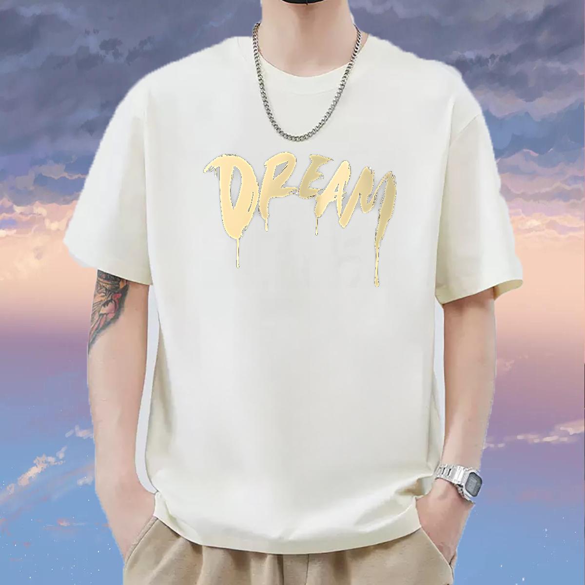 New Mens T Shirts Black White Street Wear Men Clothes T-Shirt Crew Neck Cotton Loose Fit