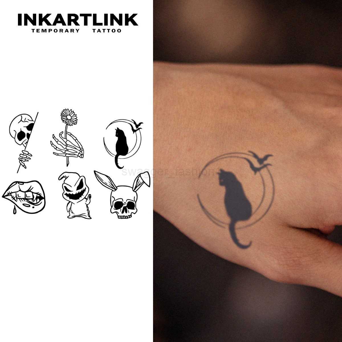 Simple small design temporary tattoo sticker waterproof magic tattoo lasts to 15 days fake tattoo semi permanent tattooB240713
