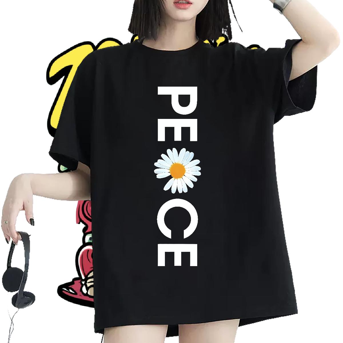 Popular Womens T Shirts Cotton Breathable Short Sleeve Tees Shirts Daily Outfit Custom Tshirt for Man Woman DIY Anime