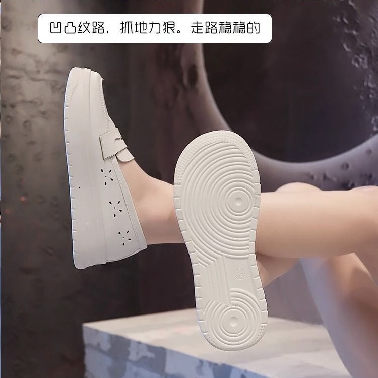 2024 Spring Summer Nurse for Women with Hollow Soft Bottom, Breathable and Anti slip New Hole Medical Single Shoes, White Shoes hurenlakeshoes