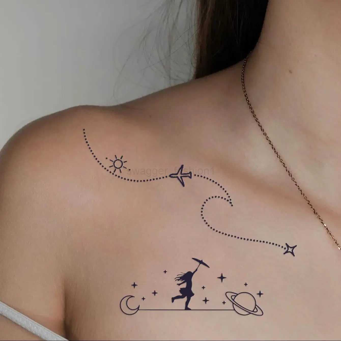 4pcs New Love Wave Line Pattern Personalized Tattoo for Women Semi Permanent Waterproof Tattoo Sticker Party AccessoriesB240713