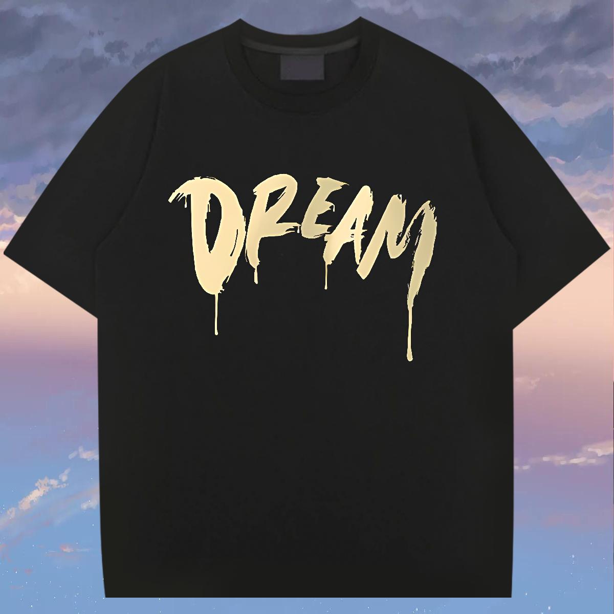 New Mens T Shirts Black White Street Wear Men Clothes T-Shirt Crew Neck Cotton Loose Fit