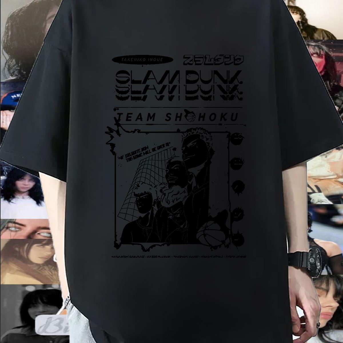 New T-Shirts for Men Anime Print Sport Men Tshirts Cotton Breathable Soft Wholesale