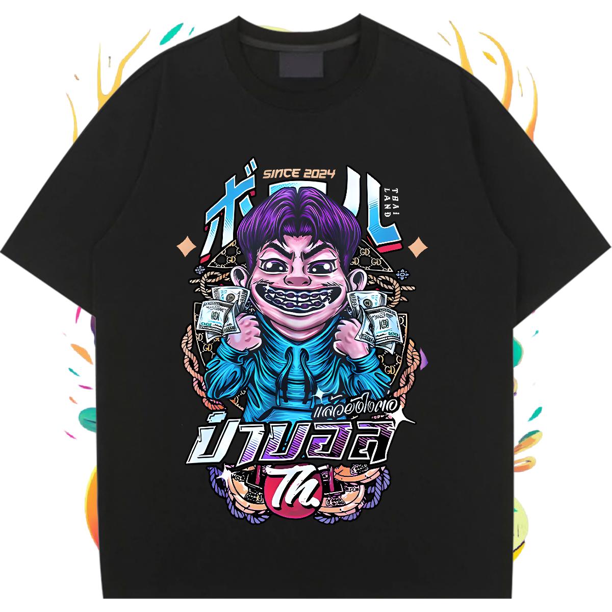 5A Woman T Shirts Crew Neck Cotton Breathable Tees Shirts Summer Casual Fashion Casual Women Tshirts Cartoon Printing S-3XL