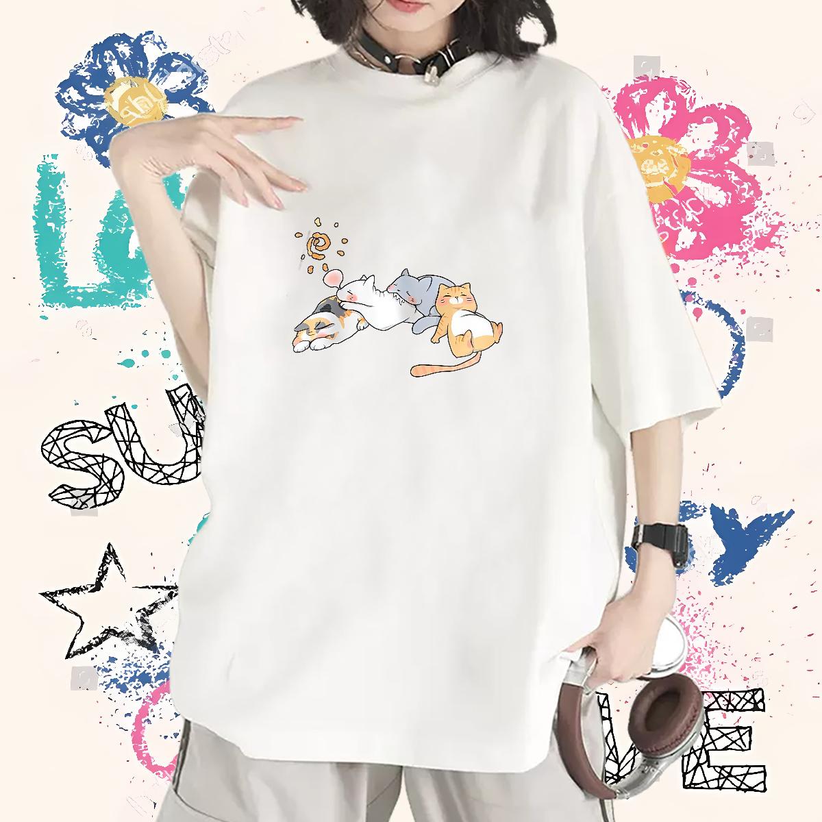 Unisex Womens T Shirts Breathable Short Sleeve Clothes Daily Wear Classic Lady T shirt DIY Printed
