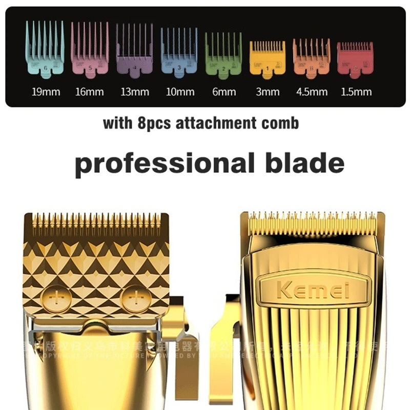 Kemei Professional Hair Trimmer For Men Electric Shaver Beard Hair Clipper Rechargeable Haircut Machine For Barber Salon Home 240705
