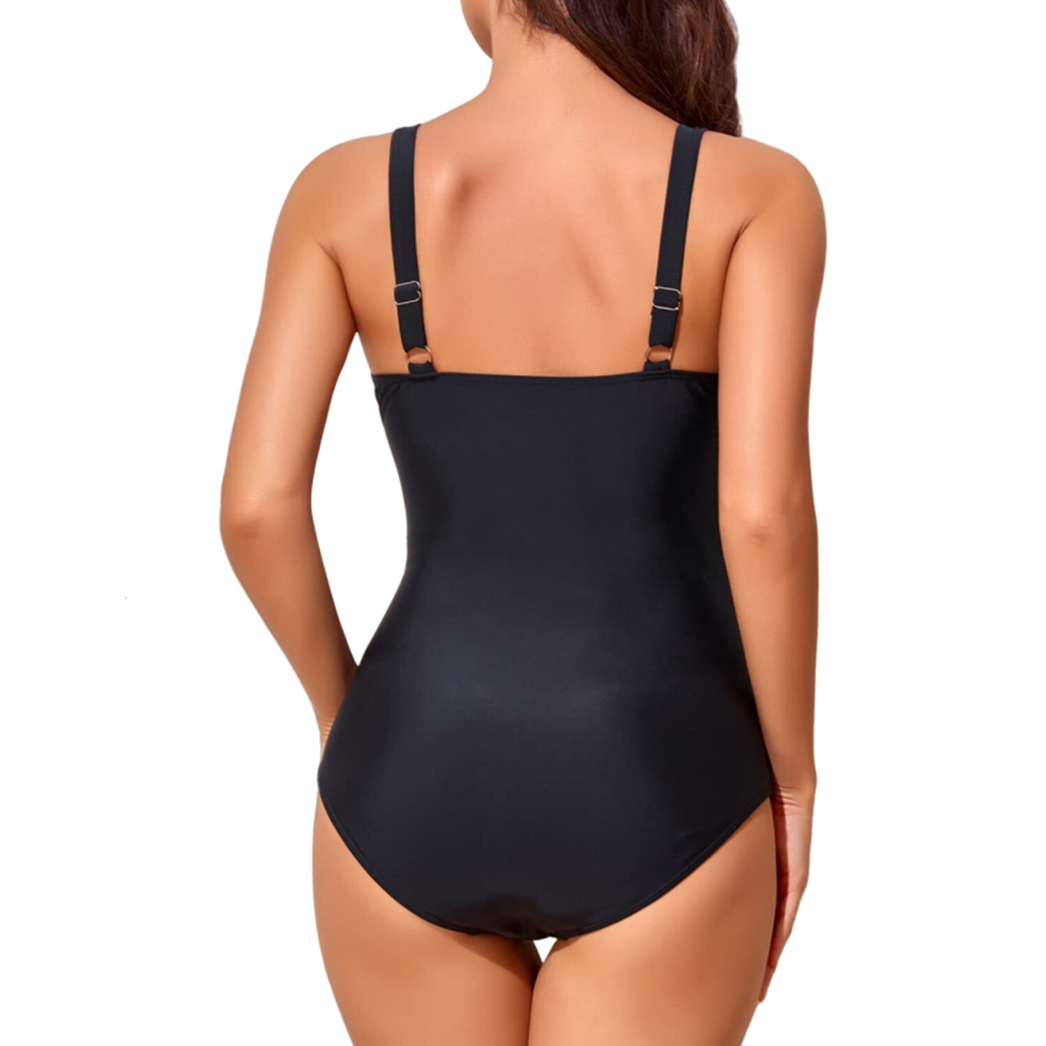 New 2024 Deep V-cross Pleated Swimsuit, Slim Fit, Covering, and Belly Tightening One-piece Swimsuit for Women Short Temperament Self-cultivation Bifur