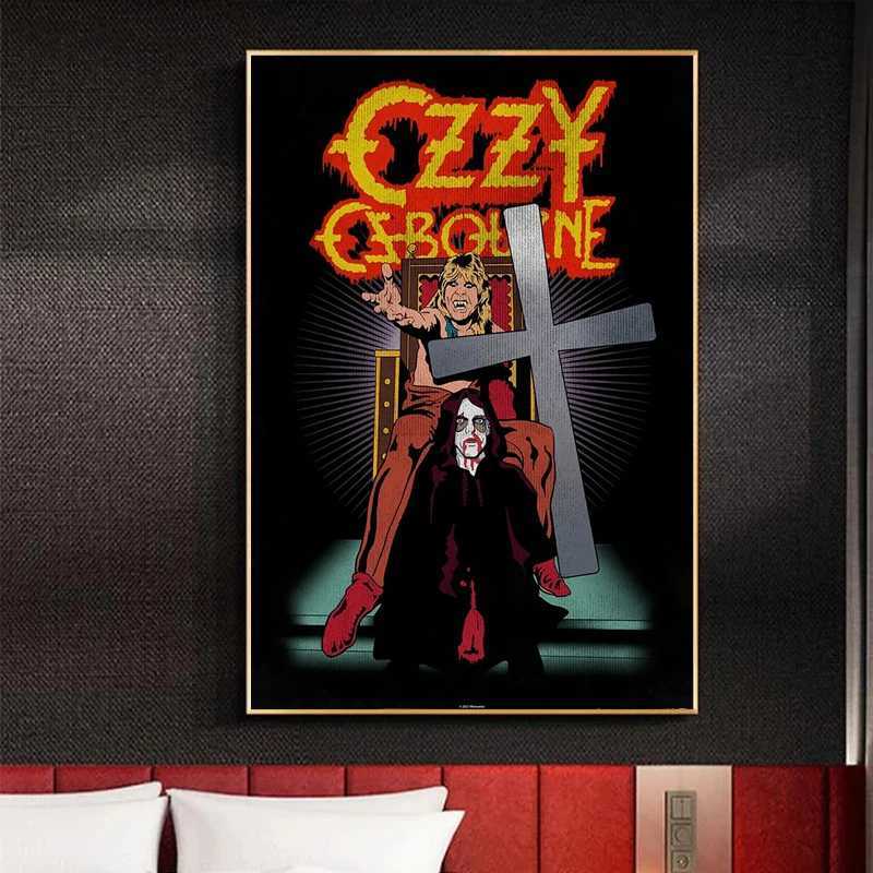 Retro Heavy Metal Band Rock Ozzy Osbourne Band Poster Canvas Painting Wall Art HD Pictures Print For Home Family Bedroom DecorB240713