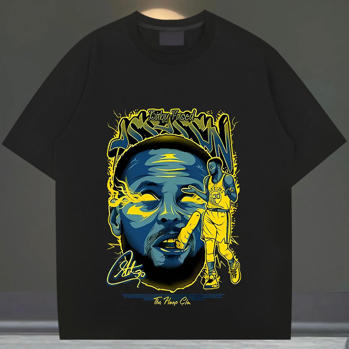 Fashion Design Mens T Shirts Anime Print Men Tshirts Beach Crew Neck Cotton Loose Clothings